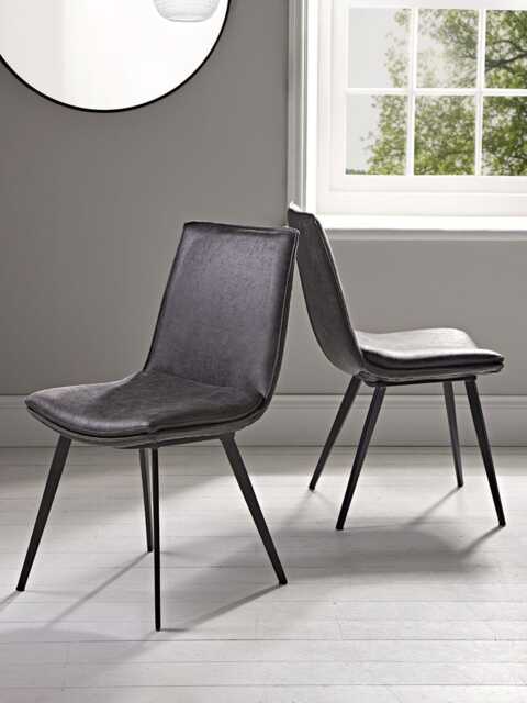Williamsburg Carbon Faux Leathe Upholstered Dining Chairs - Set of 2 - image 1