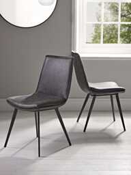 Williamsburg Carbon Faux Leathe Upholstered Dining Chairs - Set of 2