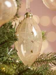 Six Jewelled Stripe Glass Baubles - thumbnail 3