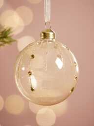 Six Jewelled Stripe Glass Baubles - thumbnail 2