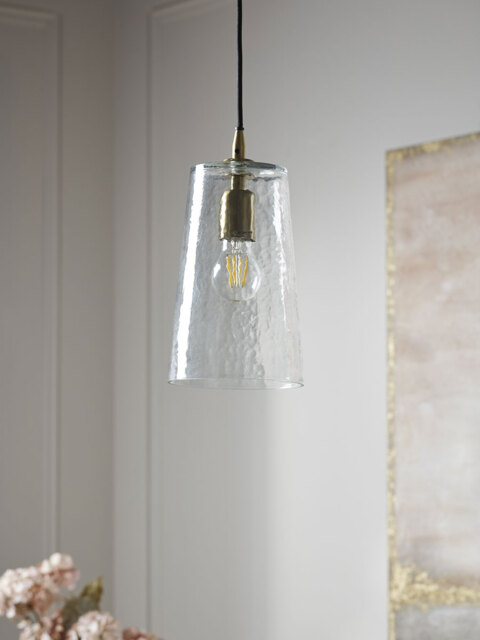 Hammered Glass Cone Pendant - image 1