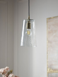 Hammered Glass Cone Pendant