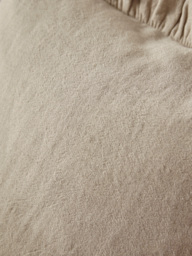 Ruffle Cotton Linen Square Cushion Cover - Natural - thumbnail 4