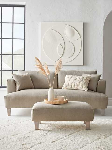 Palma Two Seater Sofa - Mink Grey Opulent Cotton Velvet - image 1