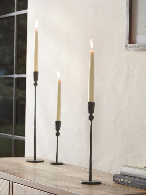 Matte Black Dinner Candle Holder - Medium - image 1