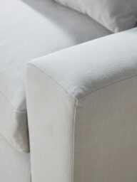 Lyon Chaise Left Hand Sofa - Seashell Opulent Cotton Velvet - thumbnail 2