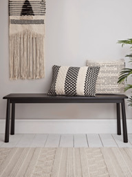 Bergen Oak Bench - Black - thumbnail 2