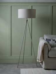 Brushed Silver Tripod Floor Lamp