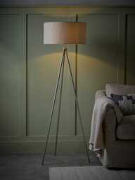 Brushed Silver Tripod Floor Lamp - thumbnail 2