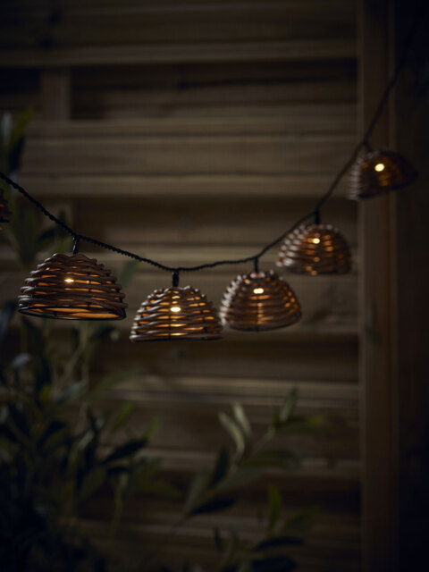 Three Solar Half Round Rattan String Lights - image 1