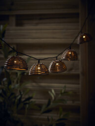 Three Solar Half Round Rattan String Lights - thumbnail 1