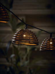 Three Solar Half Round Rattan String Lights - thumbnail 2