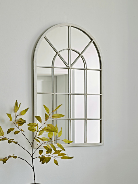 Cream Arched Window Mirror - image 1