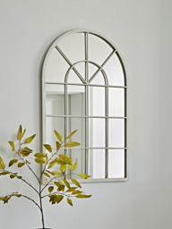 Cream Arched Window Mirror