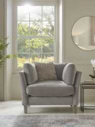 Dinan Loveseat - Midnight Blue Cotton Stripe - thumbnail 1