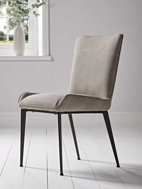 Two Soft Grey Dining Chairs - image 1