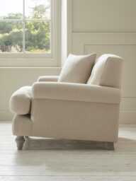 Visby Armchair - Warm Sand Wide Cotton Stripe - thumbnail 4