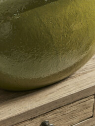 Olive Green Glazed Table Lamp - thumbnail 5