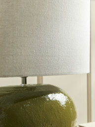 Olive Green Glazed Table Lamp - thumbnail 4