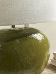 Olive Green Glazed Table Lamp - thumbnail 3