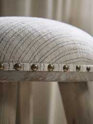 French Blue Striped Stool - thumbnail 3
