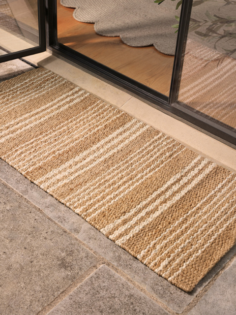 Braided Jute Stripe Doormat - Double - image 1