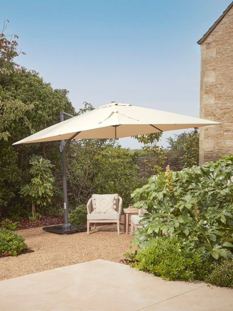 The Ultimate Square Light Up Cantilever Parasol Set - Champagne - image 1