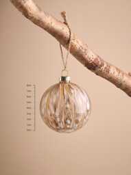 Twelve Painterly Glass Baubles - Taupe - thumbnail 2