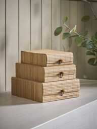 Set of Three Bamboo Boxes