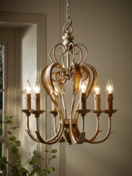 Six Arm Scroll Chandelier - thumbnail 2