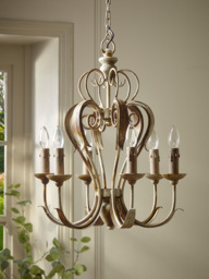 Six Arm Scroll Chandelier - thumbnail 1