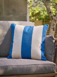 Retro Stripe Outdoor Cushion - Blue