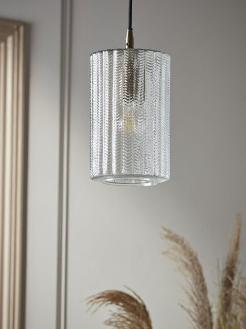 Herringbone Glass Pendant - Column - image 1