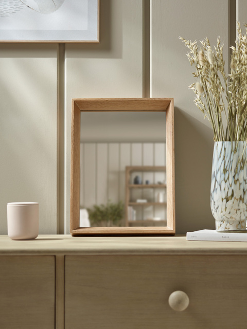 Oak Deep Framed Mirror - Rectangle - image 1