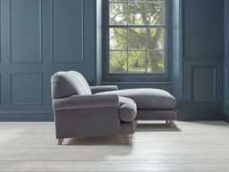 Kiruna Chaise Left Hand Facing Sofa - Deep Cyan Opulent Cotton Velvet - thumbnail 5