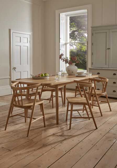 Weathered Oak Extendable Rectangle Dining Table - 6 to 8 Seater - image 1