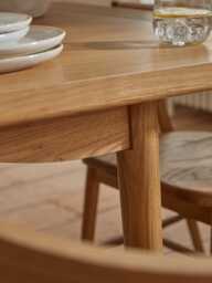 Weathered Oak Extendable Rectangle Dining Table - 6 to 8 Seater - thumbnail 3