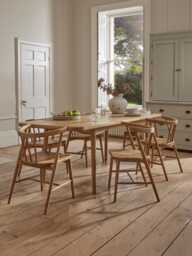 Weathered Oak Extendable Rectangle Dining Table - 6 to 8 Seater