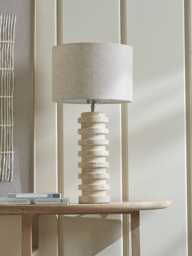 Ribbed Travertine Table Lamp