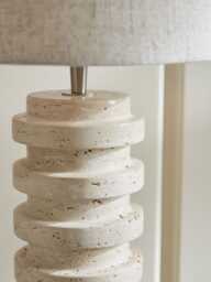 Ribbed Travertine Table Lamp - thumbnail 3