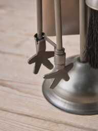 Antique Pewter Ball Topped Fireside set - thumbnail 4