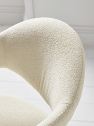Two Bouclé Dining Chairs - White - thumbnail 3