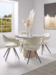 Two Bouclé Dining Chairs - White - thumbnail 5