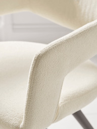Two Bouclé Dining Chairs - White - thumbnail 2