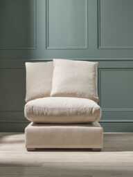 Lyon Single Seat Module - Fog Opulent Cotton Velvet - thumbnail 1