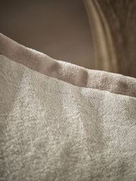 Velvet & Cotton Linen Square Cushion Cover - Putty - thumbnail 4