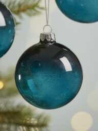 Six Starry Ombre Glass Baubles - Midnight - thumbnail 2