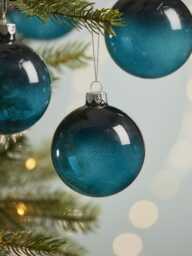 Six Starry Ombre Glass Baubles - Midnight - thumbnail 1