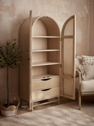 Arched Wicker Display Cabinet - thumbnail 2