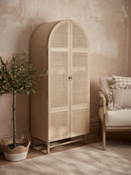 Arched Wicker Display Cabinet - thumbnail 1